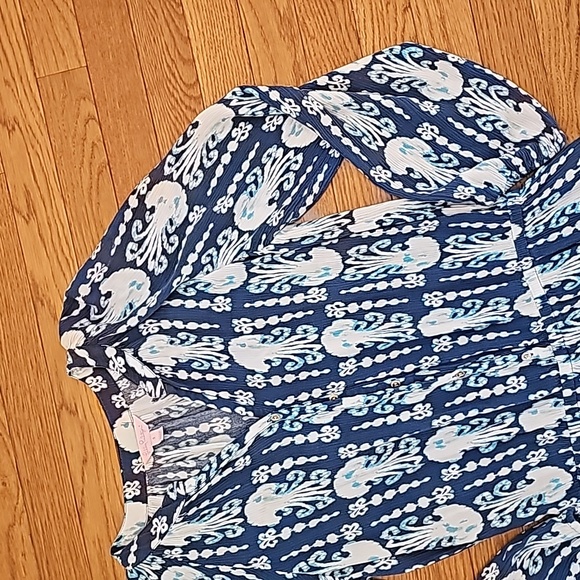 Lilly Pulitzer Elsa Indigo Get in Line Romper - Picture 5 of 12